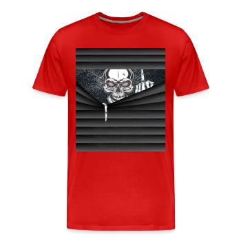 Halloween costume skeleton middle finger - Men's Premium Organic T-Shirt - red - Front - Damien (186cm)
