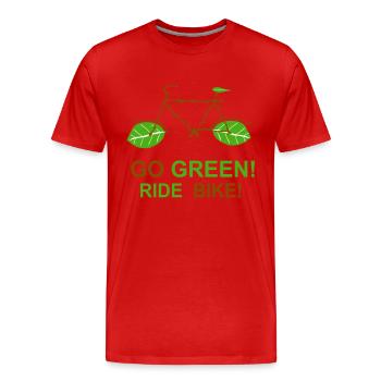 Go Green protection de l'environnement protection du climat environnement vélo - T-shirt bio Premium Homme - rouge - Devant - Damien (186cm)