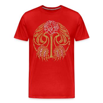 Art Nouveau, Vintage 1900, motif Mandala - T-shirt bio Premium Homme - rouge - Devant - Damien (186cm)