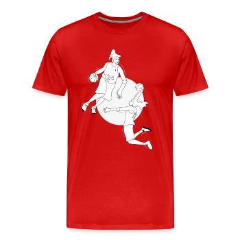 Basketball féminin Minimalisme cadeau basketball - T-shirt bio Premium Homme - rouge - Devant - Damien (186cm)