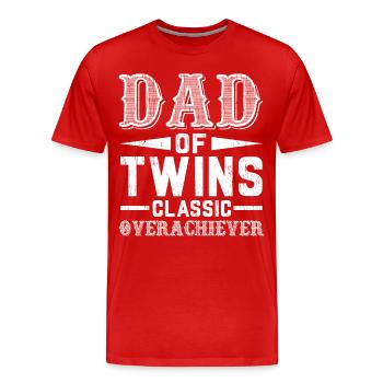 Dad Of Twins Classic Overachiever Daddy Of Twins - Männer Premium Bio T-Shirt - Rot - Vorne - Damien (186cm)