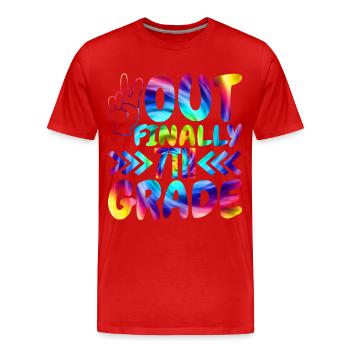 Out Finally 7th grade elementary school students - Men's Premium Organic T-Shirt - red - Front - Damien (186cm)