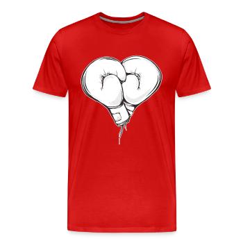 Boxing Gloves Heart Boxing Lover Gift idea - Männer Premium Bio T-Shirt - Rot - Vorne - Damien (186cm)