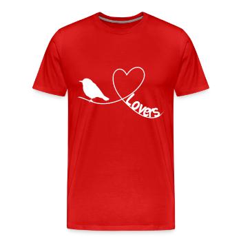 Motif d’observation des oiseaux pour Bird Keeper - T-shirt bio Premium Homme - rouge - Devant - Damien (186cm)