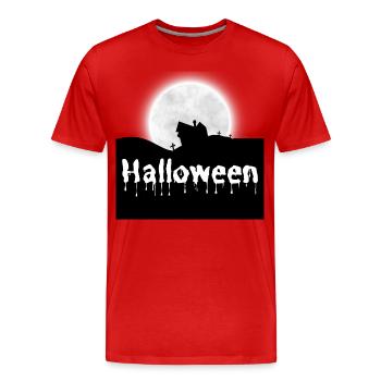 Halloween Gruselig Friedhof Mond Hexe Vampire - Männer Premium Bio T-Shirt - Rot - Vorne - Damien (186cm)