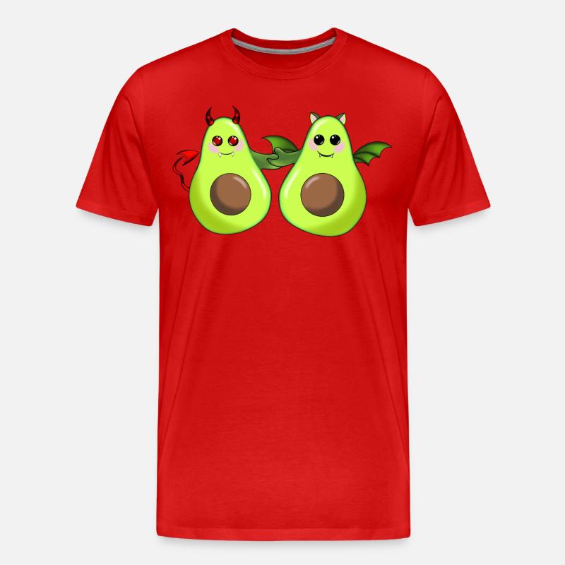 Avocado Freunde - Männer Premium Bio T-Shirt - Rot