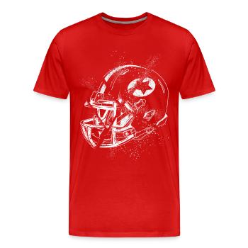 American Football Helmet Grunge Splash USA Sports - Men's Premium Organic T-Shirt - red - Front - Damien (186cm)