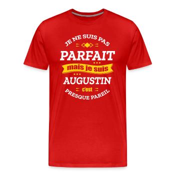 AUGUSTIN PARFAIT - PRENOM AUGUSTIN - T-shirt bio Premium Homme - rouge - Devant - Damien (186cm)