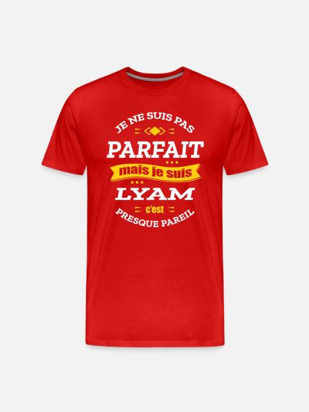 LYAM PARFAIT - PRENOM LYAM - T-shirt bio Premium Homme - rouge