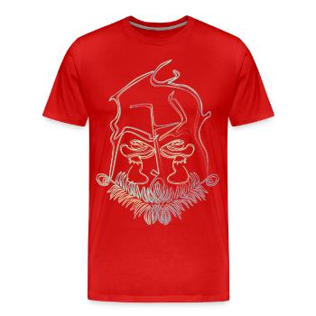 Pilz-Illusion - Männer Premium Bio T-Shirt - Rot - Vorne - Damien (186cm)