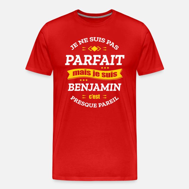 BENJAMIN PARFAIT - PRENOM BENJAMIN - T-shirt bio Premium Homme - rouge