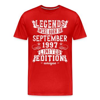 Geburtstag September 1997 Jahr Limited Edition - Männer Premium Bio T-Shirt - Rot - Vorne - Damien (186cm)