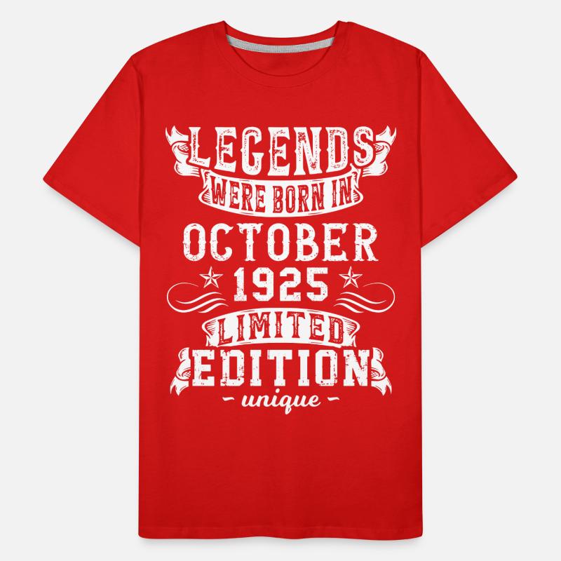 Date de naissance: Octobre 1925 année, Edition limitée T-shirt bio Premium Homme