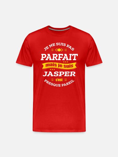 JASPER PARFAIT - PRENOM JASPER - T-shirt bio Premium Homme - rouge