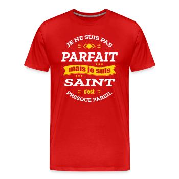 SAINT PARFAIT - PRENOM SAINT - T-shirt bio Premium Homme - rouge - Devant - Damien (186cm)