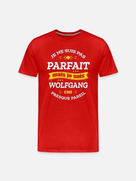 WOLFGANG PARFAIT - PRENOM WOLFGANG - T-shirt bio Premium Homme - rouge