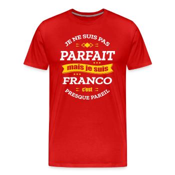 FRANCO PARFAIT - PRENOM FRANCO - T-shirt bio Premium Homme - rouge - Devant - Damien (186cm)