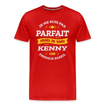 KENNY PARFAIT - PRENOM KENNY - T-shirt bio Premium Homme - rouge - Devant - Damien (186cm)