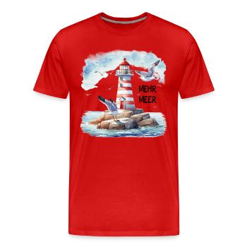 Plus de mer - T-shirt bio Premium Homme - rouge - Devant - Damien (186cm)