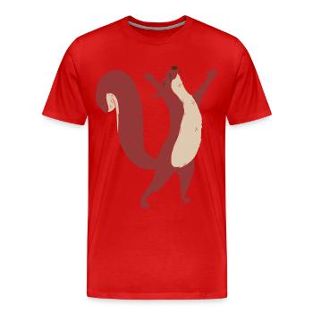 Eichhörnchen Kind Waldtiere - Männer Premium Bio T-Shirt - Rot - Vorne - Damien (186cm)