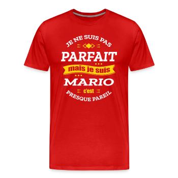 578 Mario - T-shirt bio Premium Homme - rouge - Devant - Damien (186cm)