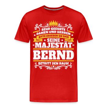 His Majesty Bernd - Men's Premium Organic T-Shirt - red - Front - Damien (186cm)
