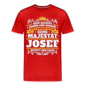 His Majesty Josef - Men's Premium Organic T-Shirt - red - Front - Damien (186cm)