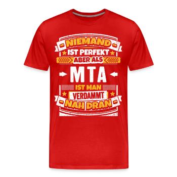 Lustige MTA Medizinisch technische Assistentin - Männer Premium Bio T-Shirt - Rot - Vorne - Damien (186cm)
