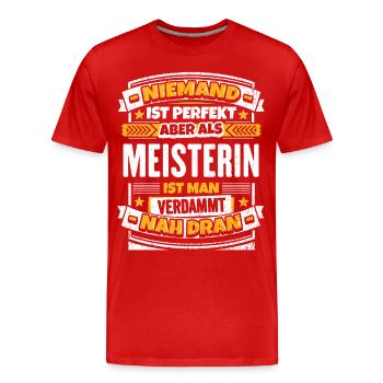 Lustige Meisterin - Männer Premium Bio T-Shirt - Rot - Vorne - Damien (186cm)