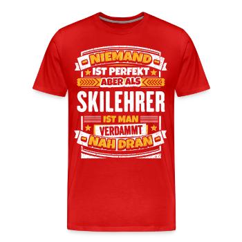 Lustiger Skilehrer Spruch - Männer Premium Bio T-Shirt - Rot - Vorne - Damien (186cm)