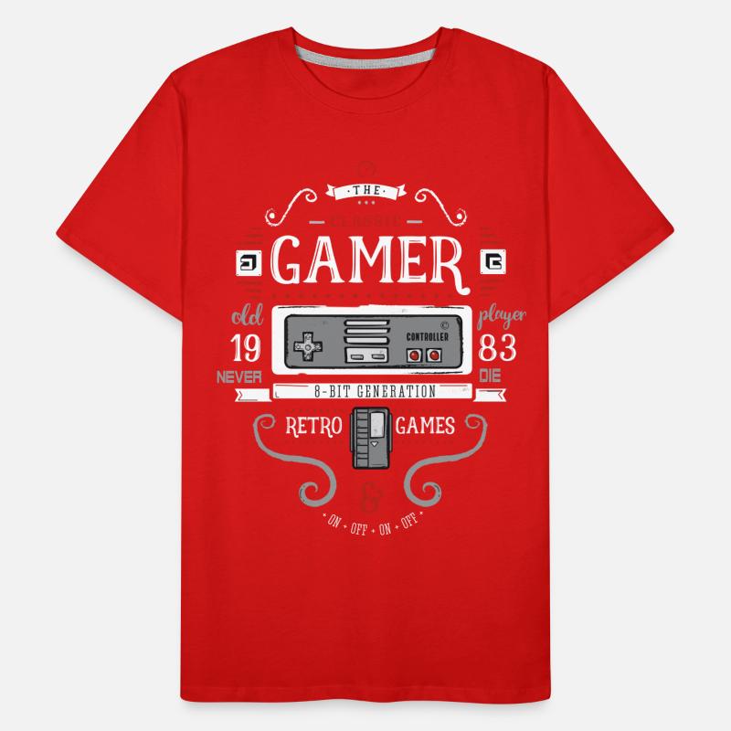 Game Nerd 80s Retro 8bit Game Console pc old fun Men's Premium Organic T-Shirt
