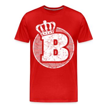 Stylischer Buchstabe B mit Krone - Männer Premium Bio T-Shirt - Rot - Vorne - Damien (186cm)