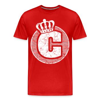 lettre élégante C avec une couronne - T-shirt bio Premium Homme - rouge - Devant - Damien (186cm)