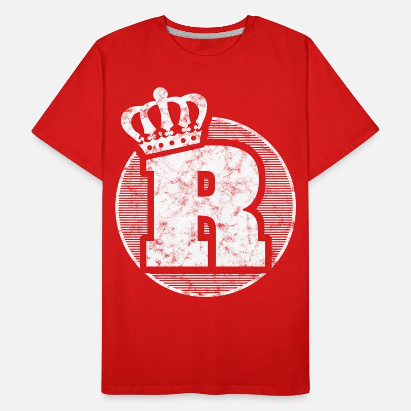 Stylischer Buchstabe R mit Krone Männer Premium Bio T-Shirt