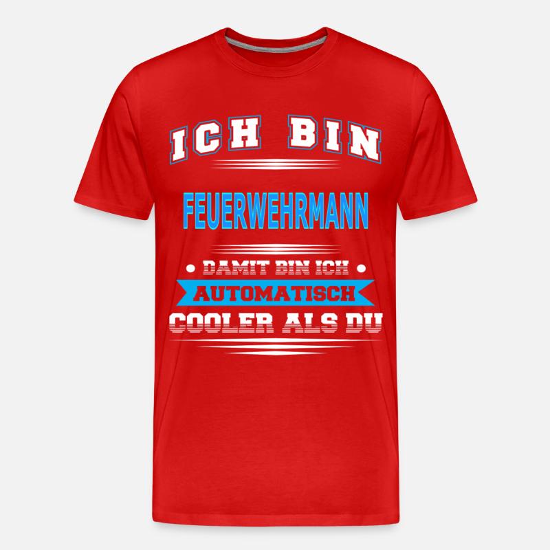 FEUERWEHRMANN - Männer Premium Bio T-Shirt - Rot