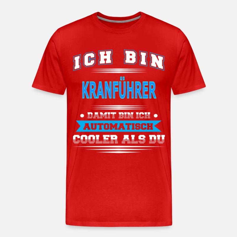KRANFÜHRER - Männer Premium Bio T-Shirt - Rot