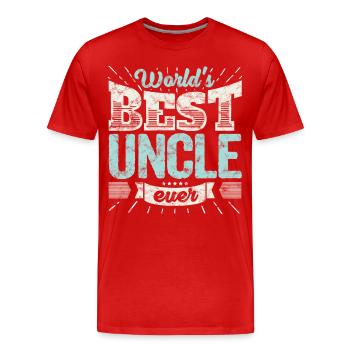 Family Gift Shirt: World's best Uncle ever - Men's Premium Organic T-Shirt - red - Front - Damien (186cm)