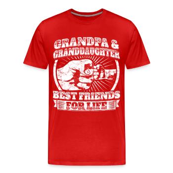 Grandpa Granddaughter Partner Shirt Grandpa child gift - Men's Premium Organic T-Shirt - red - Front - Damien (186cm)