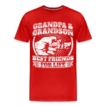Grandpa Grandson Partner Shirt Grandpa child gift - Men's Premium Organic T-Shirt - red - Front - Damien (186cm)