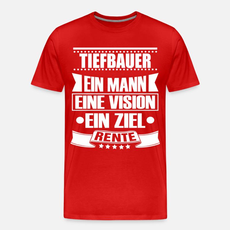 TIEFBAUER - Männer Premium Bio T-Shirt - Rot