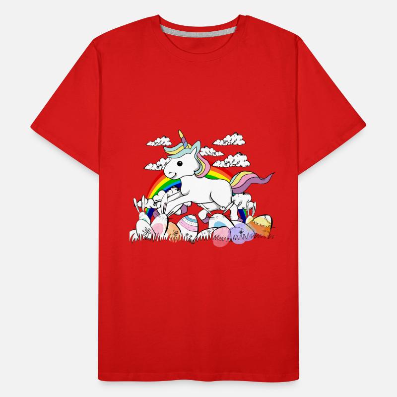 Unicorn easter bunny Easter eggs Men's Premium Organic T-Shirt