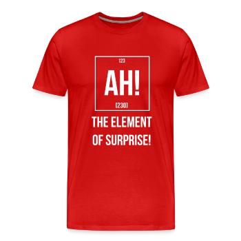 Ah The Element of Surprise - Men's Premium Organic T-Shirt - red - Front - Damien (186cm)
