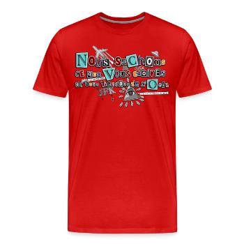 Complots - T-shirt bio Premium Homme - rouge - Devant - Damien (186cm)