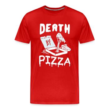 Pizza Death - Men's Premium Organic T-Shirt - red - Front - Damien (186cm)