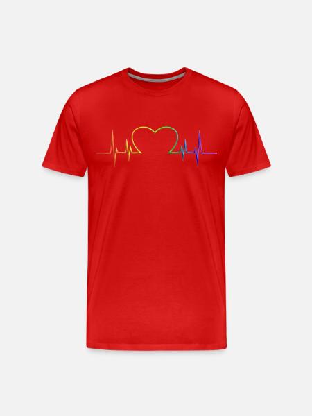 LGBT Gay Gay Lesbian Lesbian Fun Support Pride - Mannen premium biologisch T-shirt - rood