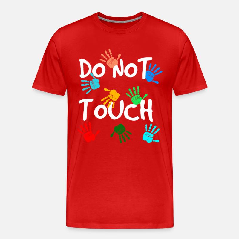 Do not touch - Männer Premium Bio T-Shirt - Rot