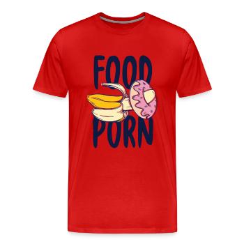 Bananen-Geschenk-Lebensmittel-Porno-Donut Shirt - Männer Premium Bio T-Shirt - Rot - Vorne - Damien (186cm)