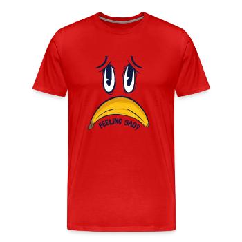 Bananen-Geschenk, das trauriges Gesichtshemd glaubt - Männer Premium Bio T-Shirt - Rot - Vorne - Damien (186cm)