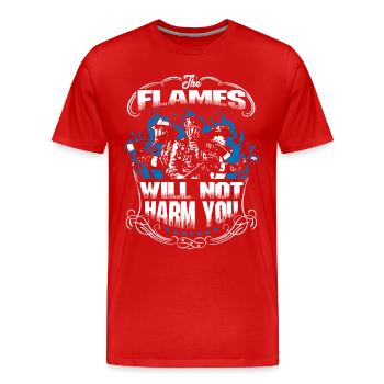 Flames Fire Department Pompier Pompier Femme - T-shirt bio Premium Homme - rouge - Devant - Damien (186cm)