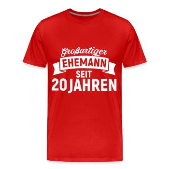Ehemann - Männer Premium Bio T-Shirt - Rot - Vorne - Damien (186cm)